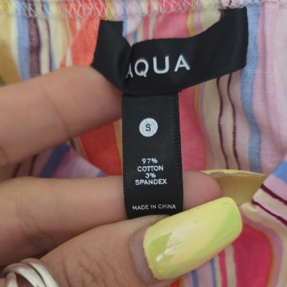 Aqua Colorful Striped Button-Up Top Size S - Picture 4 of 5